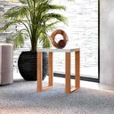 Ver imagem 1 de Mesa de Canto Madeira Industrial 44 Cm 100% Mdf Dalla Costa Cor:off White com Freijó