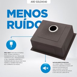 Kit Cuba Gourmet com Acessórios Solo 45x40 e Válvula e Escorredor e Tampa Decorativa Arell - 4