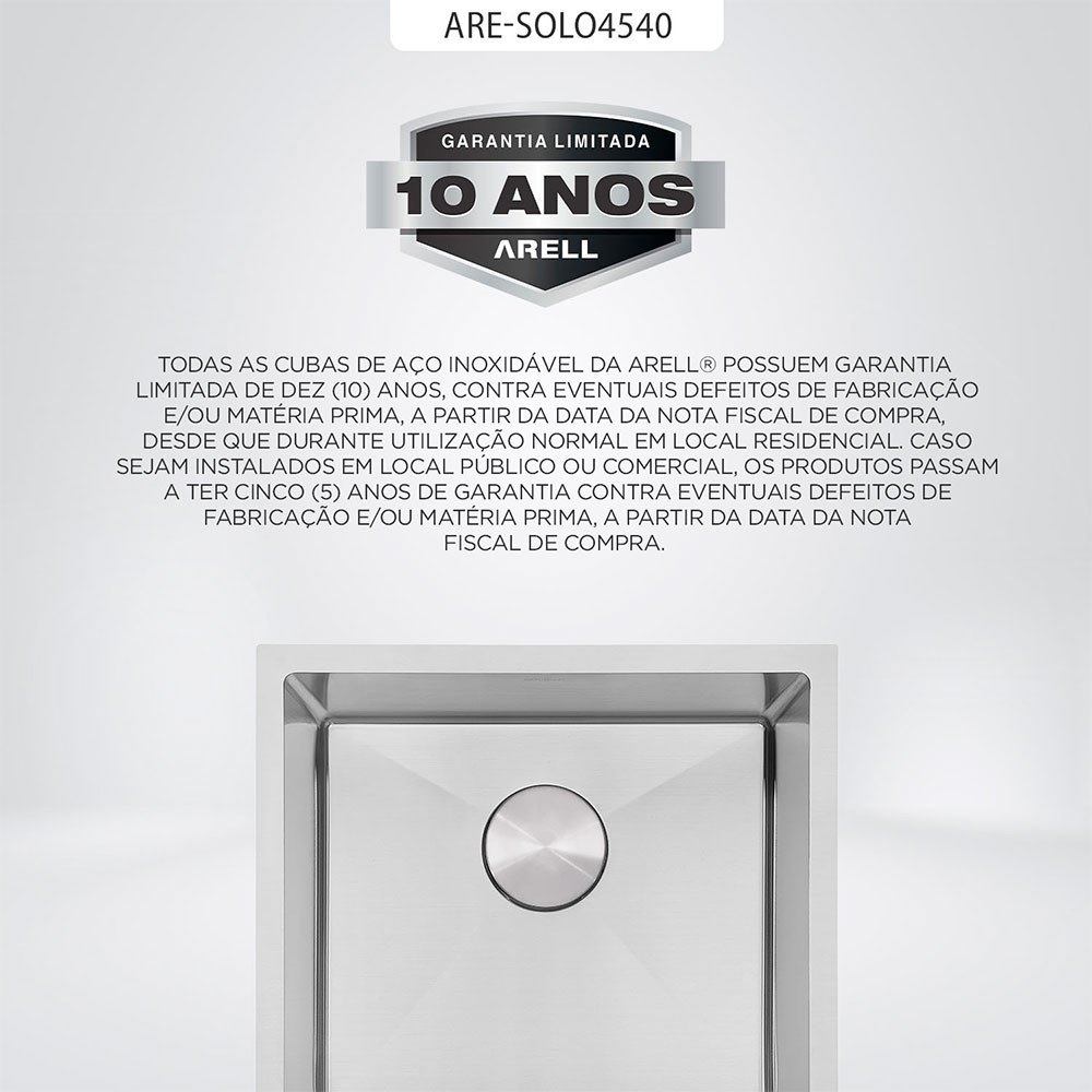 Kit Cuba Gourmet com Acessórios Solo 45x40 e Válvula e Escorredor e Tampa Decorativa Arell - 8