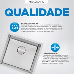 Kit Cuba Gourmet com Acessórios Solo 45x40 e Válvula e Escorredor e Tampa Decorativa Arell - 3