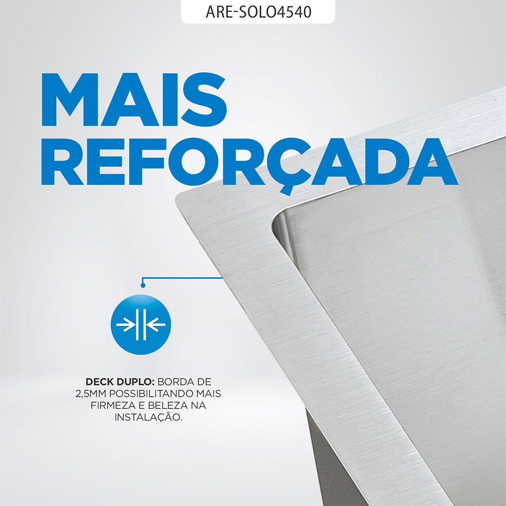 Kit Cuba Gourmet com Acessórios Solo 45x40 e Válvula e Escorredor e Tampa Decorativa Arell - 6
