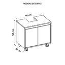 Ver imagem 3 de Gabinete Armário Para Banheiro 2 Portas Clean Preto Caemmun