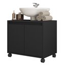Ver imagem 1 de Gabinete Armário Para Banheiro 2 Portas Clean Preto Caemmun