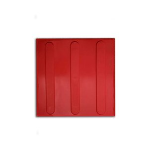 Piso Tátil 10pçs Borracha Pvc 25x25 Direcional Vermelho