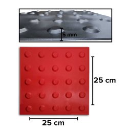 Piso Tátil 10pçs Borracha Pvc 25x25 Direcional Vermelho - 3