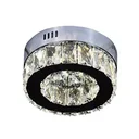 Ver imagem 1 de Plafon de Sobrepor Redondo Cristal 20cm Led 6w 6000k Bivolt Inox Cromado