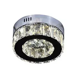 Plafon de Sobrepor Redondo Cristal 20cm Led 6w 6000k Bivolt Inox Cromado - 1