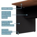 Ver imagem 6 de Conjunto Plataforma Pé Painel Espresso Móveis Nogal e Preto Marrom