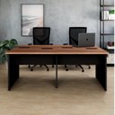 Ver imagem 4 de Conjunto Plataforma Pé Painel Espresso Móveis Nogal e Preto Marrom
