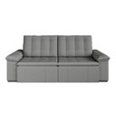 Ver imagem 4 de Sofá Cama Casal Retrátil e Reclinável 3 Lugares Veludo com Molas Cinza Palmeira 200cm CabeCasa MadeiraOriginals Madei