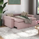 Ver imagem 3 de Sofá Cama Retrátil e Reclinável 3 Lugares 200cm Veludo com Molas Palmeira CabeCasa MadeiraOriginals