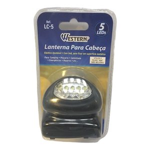 Lanterna P\ Cabeça com Elastico 5 Leds Western Lc-5