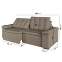 Ver imagem 5 de Sofá Cama Casal Retrátil e Reclinável 3 Lugares Veludo Castor Palmeira 200cm CabeCasa MadeiraOriginals Madeiraorigina