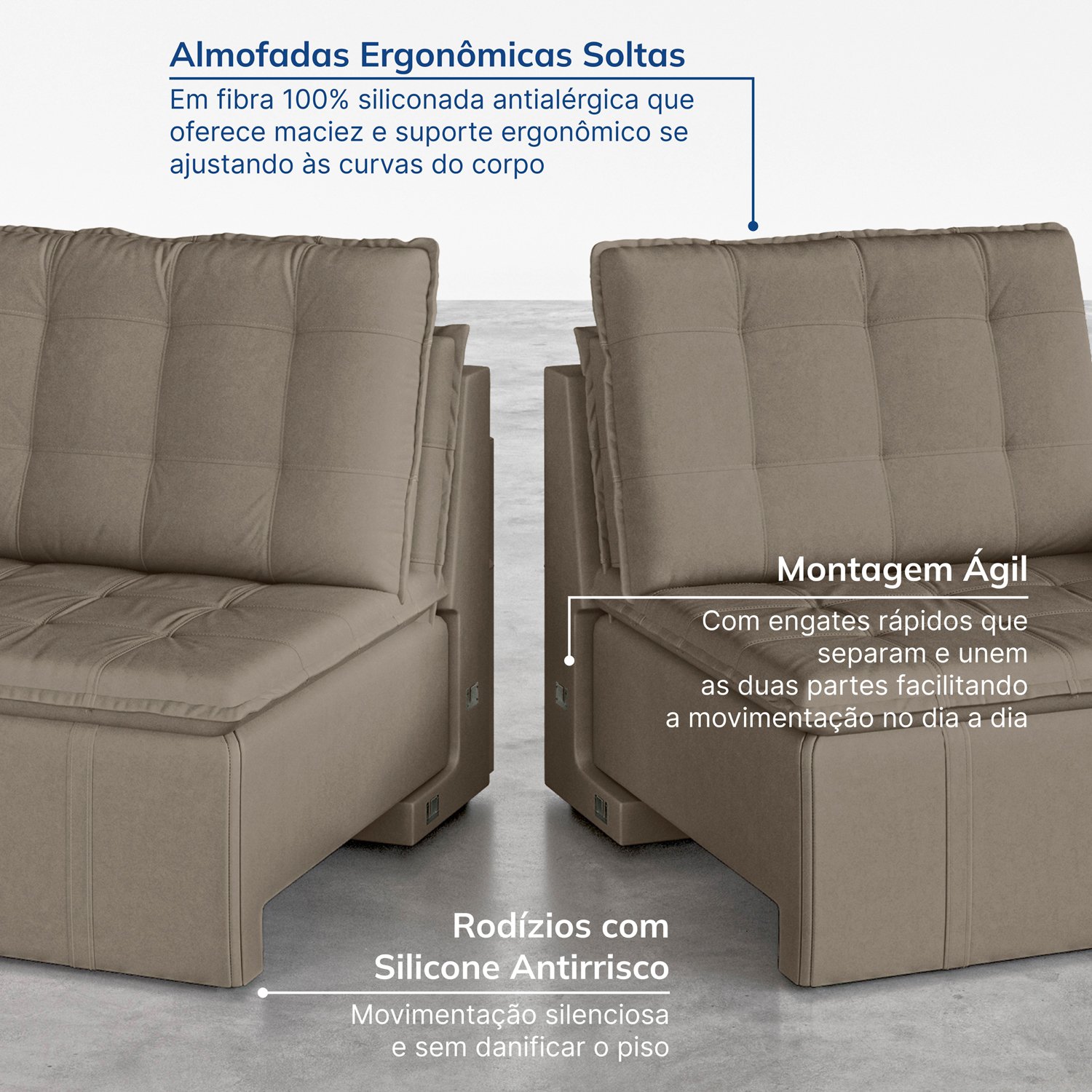 Sofá Cama Retrátil Palmeira 3 Lugares 200cm Veludo com Molas CabeCasa MadeiraMadeira - 8