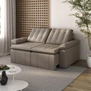 Ver imagem 1 de Sofá Cama Casal Retrátil e Reclinável 3 Lugares Veludo Castor Palmeira 200cm CabeCasa MadeiraOriginals Madeiraorigina