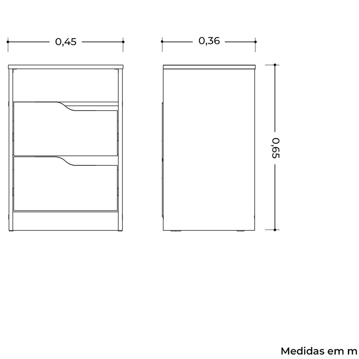 Mesa de Cabeceira 2 Gavetas Sara Flex Jatobá/fendi Metalic - 6