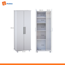 Ver imagem 7 de Armário Organizador Multiuso com 2 Portas e Rodízios Preto com Prateleiras Internas