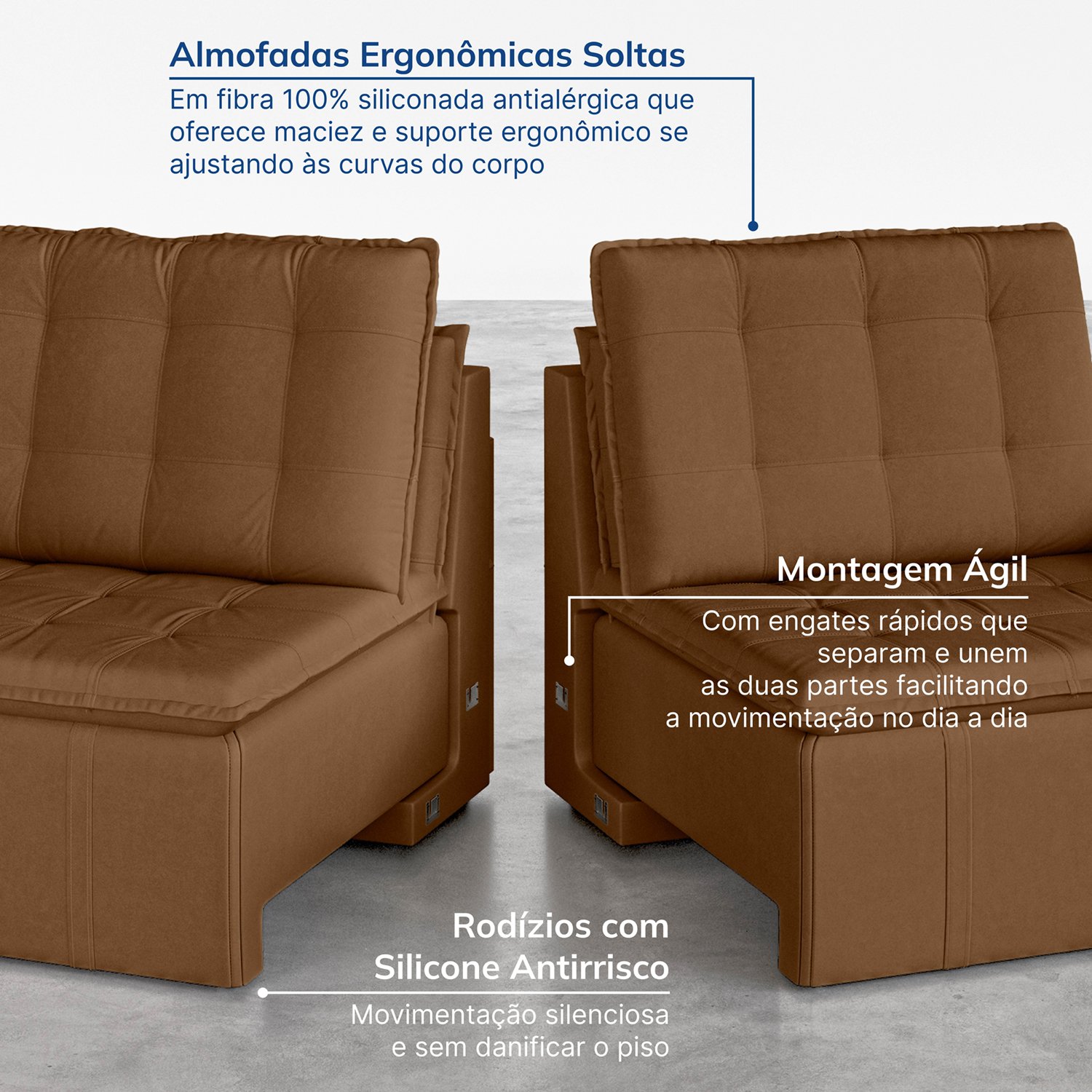 Sofá Cama Palmeira 3 Lugares Retrátil Reclinável 2,00m Veludo com Molas CabeCasa MadeiraMadeira - 8