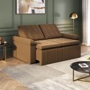 Ver imagem 1 de Sofá Cama Casal Retrátil e Reclinável 3 Lugares Veludo com Molas Marrom Palmeira 200cm CabeCasa MadeiraOriginals Made