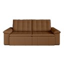 Ver imagem 4 de Sofá Cama Casal Retrátil e Reclinável 3 Lugares Veludo com Molas Marrom Palmeira 200cm CabeCasa MadeiraOriginals Made
