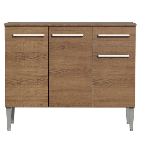 Balcão de Pia Emilly com 3 Portas e 1 Gaveta Rustic Madesa