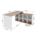 Ver imagem 4 de Mesa em L Escrivaninha Barcelona com 8 Nichos 140cm Branco E Amadeirado Montana