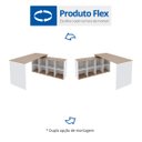 Ver imagem 5 de Mesa em L Escrivaninha Barcelona com 8 Nichos 140cm Branco E Amadeirado Montana