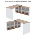 Ver imagem 2 de Mesa em L Escrivaninha Barcelona com 8 Nichos 140cm Branco E Amadeirado Montana