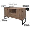 Buffet Aparador 135cm 2 Portas 1 Gaveta 1 Nicho Iron Espresso Móveis - 6
