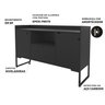 Buffet Aparador 135cm 2 Portas 1 Gaveta 1 Nicho Iron Espresso Móveis - 6