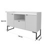Buffet Aparador 135cm 2 Portas 1 Gaveta 1 Nicho Iron Espresso Móveis - 5