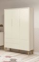 Ver imagem 2 de Guarda-roupa Retrô 3 Portas Théo New Areia Fosco com Natural - Moveisaqui