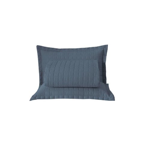 Kit Cobre Leito Matelado Copacabana 3 Peças King 100% Poliéster Percal 300 Fios Cor:azul