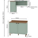 Ver imagem 3 de Conjunto de Banheiro Modulado 100% MDF Americano 3 Peças Iluminata Verde/Mint/Ébano