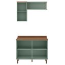 Ver imagem 4 de Conjunto de Banheiro Modulado 100% MDF Americano 3 Peças Iluminata Verde/Mint/Ébano