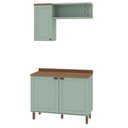 Ver imagem 5 de Conjunto de Banheiro Modulado 100% MDF Americano 3 Peças Iluminata Verde/Mint/Ébano