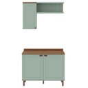 Ver imagem 2 de Conjunto de Banheiro Modulado 100% MDF Americano 3 Peças Iluminata Verde/Mint/Ébano