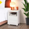 Mesinha para Cabeceira 42 X 38 Cm 2 Gavetas Branco Ginza Jm Móveis - 1