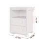 Mesinha para Cabeceira 42 X 38 Cm 2 Gavetas Branco Ginza Jm Móveis - 4