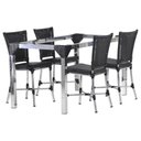 Ver imagem 1 de Kit 4 Cadeiras Angra e Mesa de 80cm Haiti Jardim em Alumínio Preto