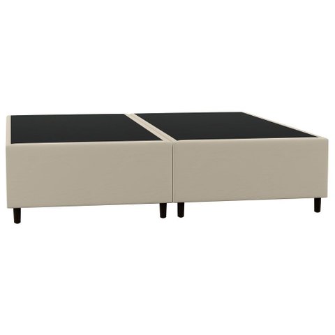 Base Box Queen Bipartido Bege Suede 38x158x198