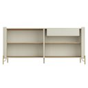 Ver imagem 3 de Buffet Mdf com Gaveta e Porta Brise L180 X A81,5cm Louro/luna/dourado F831b