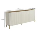 Ver imagem 4 de Buffet Mdf com Gaveta e Porta Brise L180 X A81,5cm Louro/luna/dourado F831b