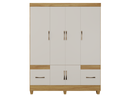 Ver imagem 4 de Guarda-roupa Ms 6 Portas 2 Gavetas Design Moderno Quarto Casal/solteiro Cor Freijo/off White