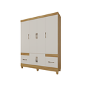 Ver imagem 3 de Guarda-roupa Ms 6 Portas 2 Gavetas Design Moderno Quarto Casal/solteiro Cor Freijo/off White