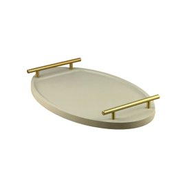 Bandeja Cantinho Café Decorativa da Manhã Escritório 46x26:champanhe/dourado - 6