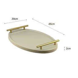 Bandeja Cantinho Café Decorativa da Manhã Escritório 46x26:champanhe/dourado - 8