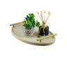 Bandeja Cantinho Café Decorativa da Manhã Escritório 46x26:champanhe/dourado - 1
