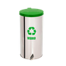 Lixeira Coleta Seletiva Pedal 120l de Aço Inox - Verde - 7