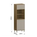 Ver imagem 4 de Paneleiro 70cm 3 Portas com 2 Nichos para Microondas Isis Lu Avelã-mocca Laca